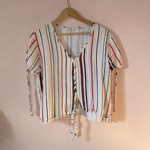 Anthropologie Adorable Crop Stripped Shirt